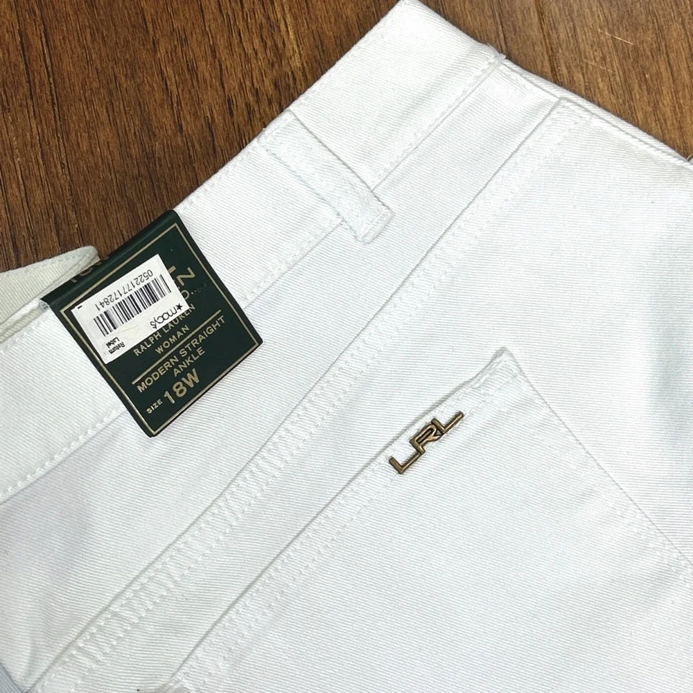 NWT Ralph Lauren White Modern Straight Ankle Jeans - Picture 4 of 4